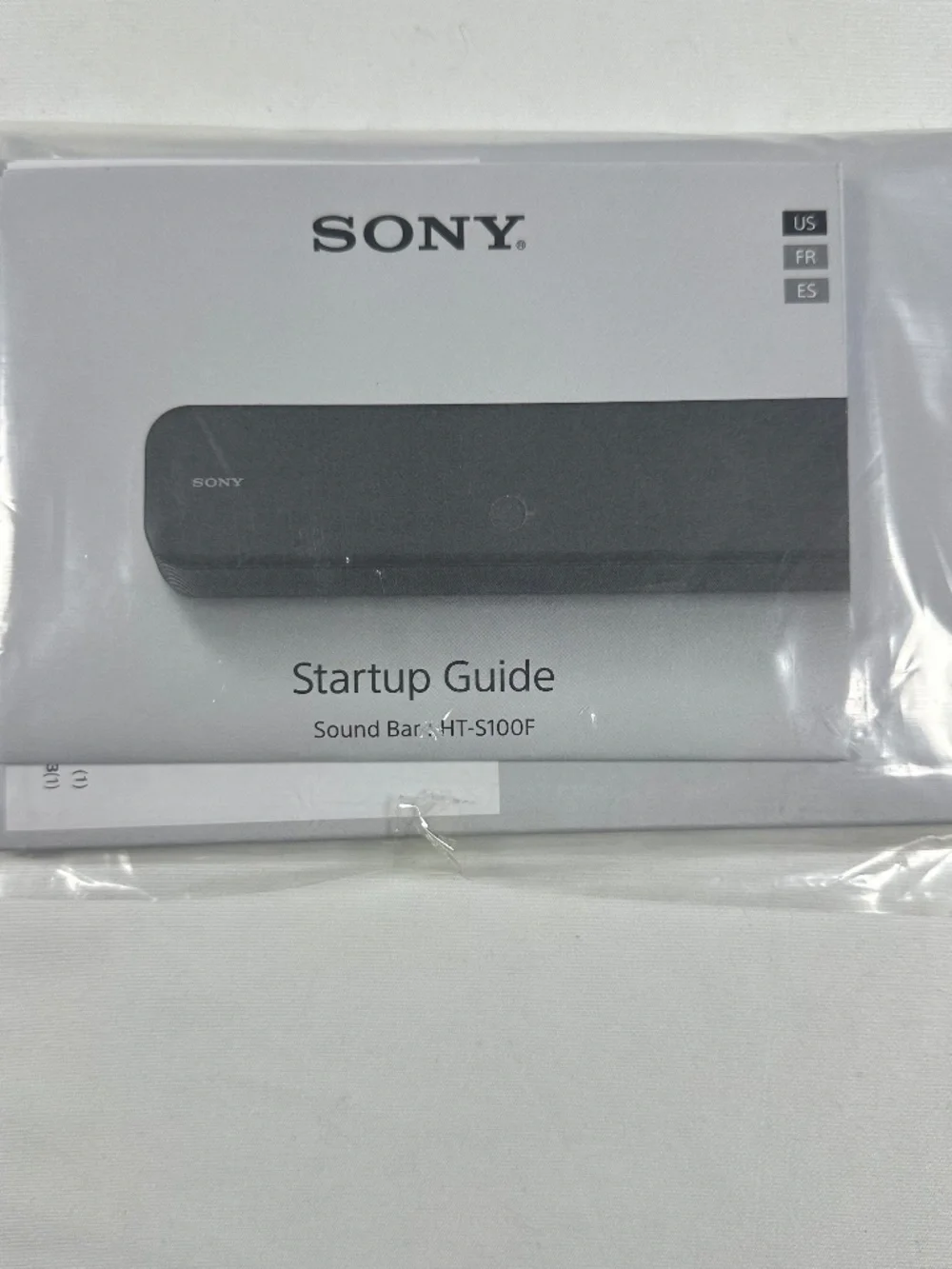 Sony Start Up Guide Instruction Manual for Sound Bar HT-S100F New in Plastic